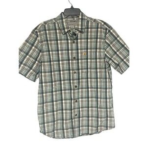 Carhartt Relaxed Fit Plaid Short Sleeve Button Down Mens Medium